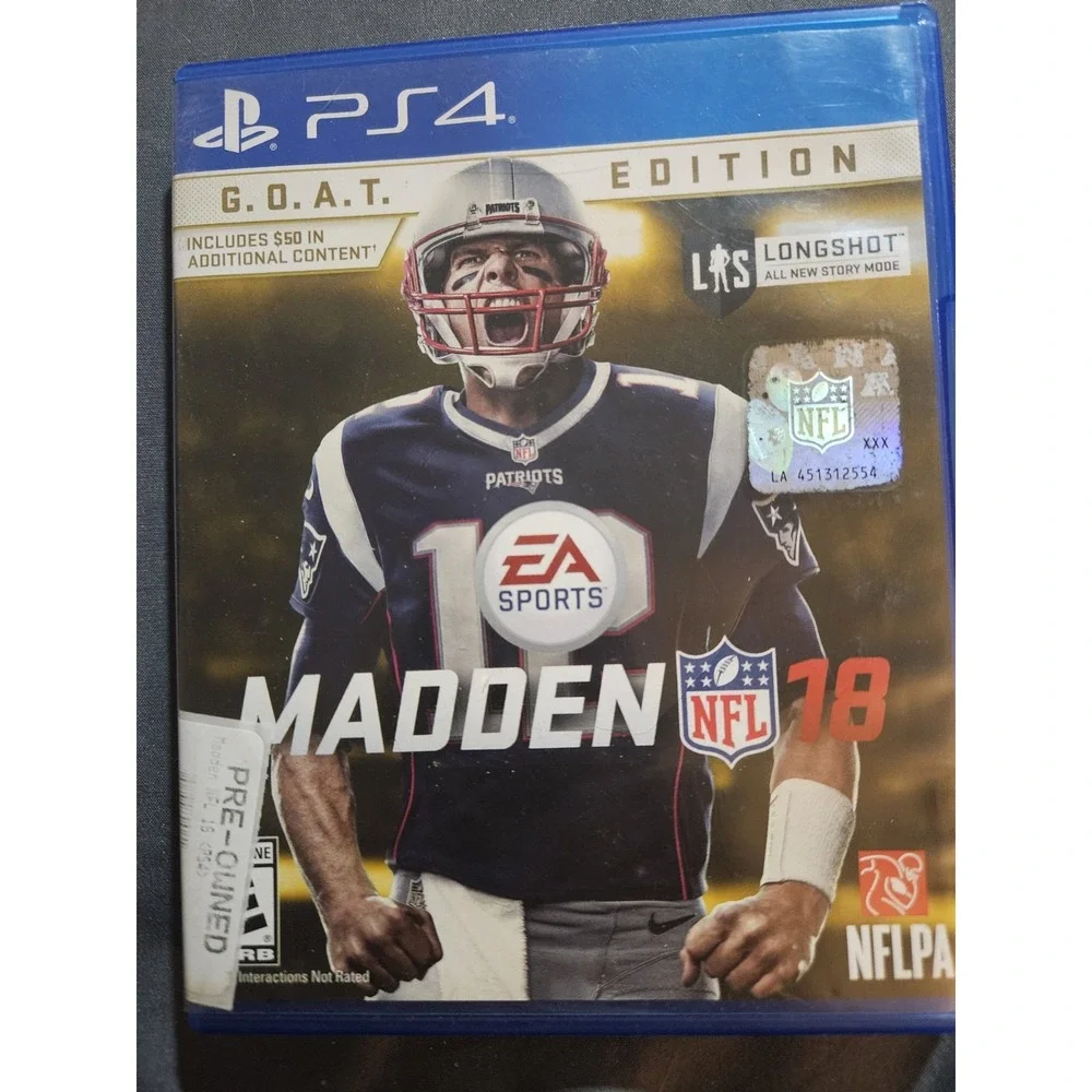 Madden NFL 18 G.O.A.T. Edition Sony PlayStation 4 PS4 Tom Brady EA Sports  Game